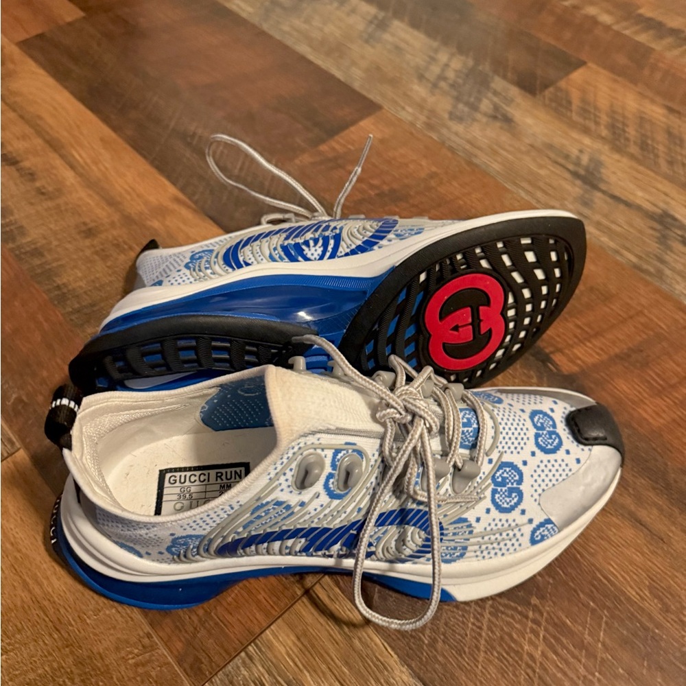 Gucci Blue and White Athletic Sneakers